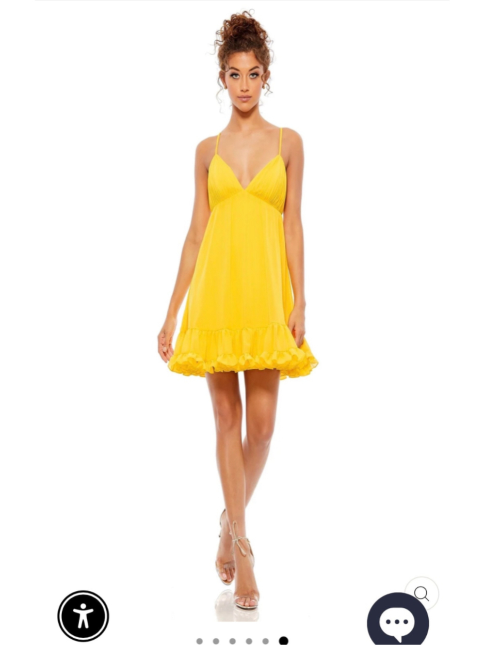 Women's Ieena for Mac Duggal Yellow Mini Dress Sz 12